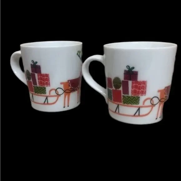 EUC Crate & Barrel 2014 Jen Bowers Christmas mugs - Picture 8 of 10